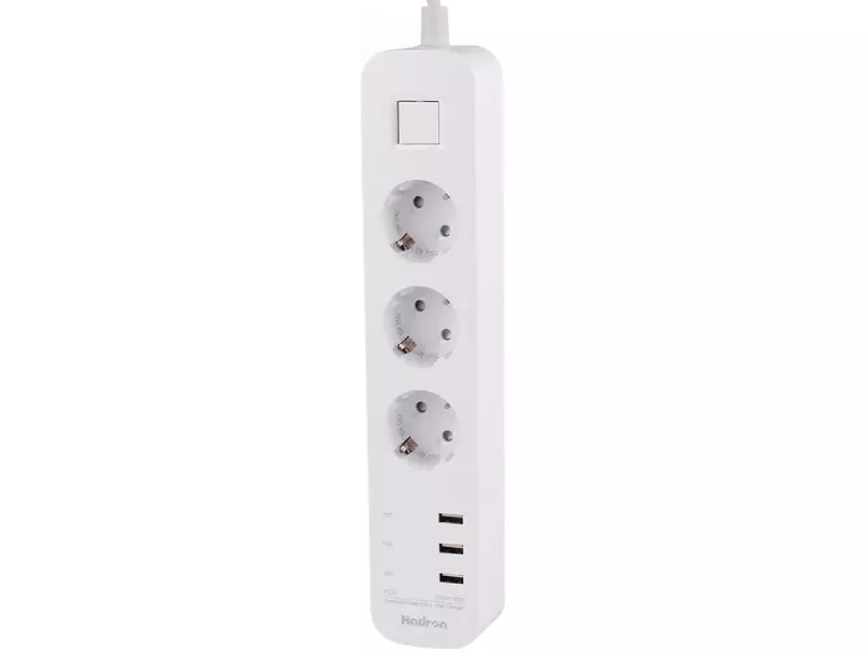 چند راهی برق ارت دار چهار سوکت هادرون Hadron P24 4 AC Way Power Strip 16A