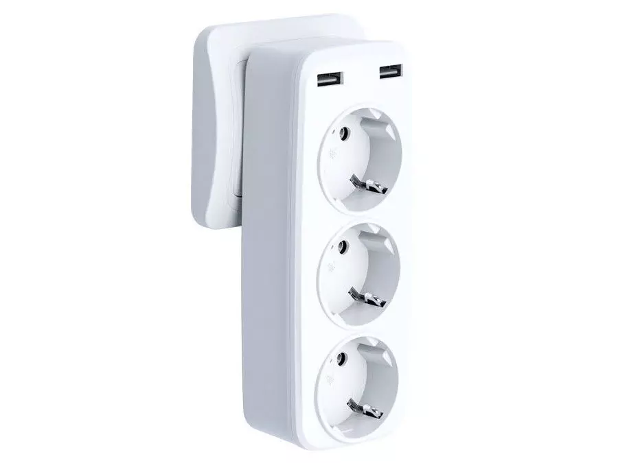 چندراهی برق 2 سوکت و 2 پورت یواس بی ایکس او XO WL09 EU Smart Wall Plug Adapter