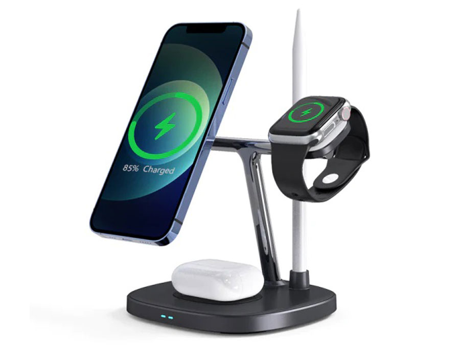 استند و شارژر وایرلس رومیزی 5 کاره 15 وات ویوو Wiwu Wi-W006 5 in1 wireless charger