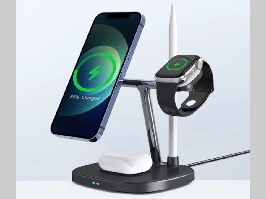 استند و شارژر وایرلس رومیزی 5 کاره 15 وات ویوو Wiwu Wi-W006 5 in1 wireless charger