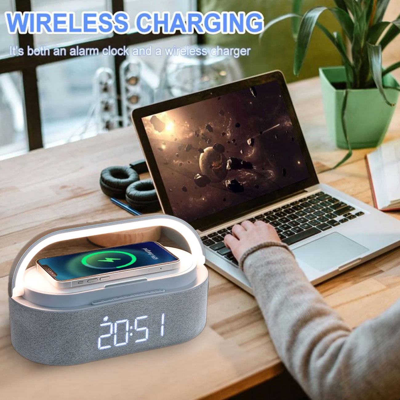 استند شارژر وایرلس بیسوس Baseus Swan Magnetic Desktop Bracket Wireless Charger