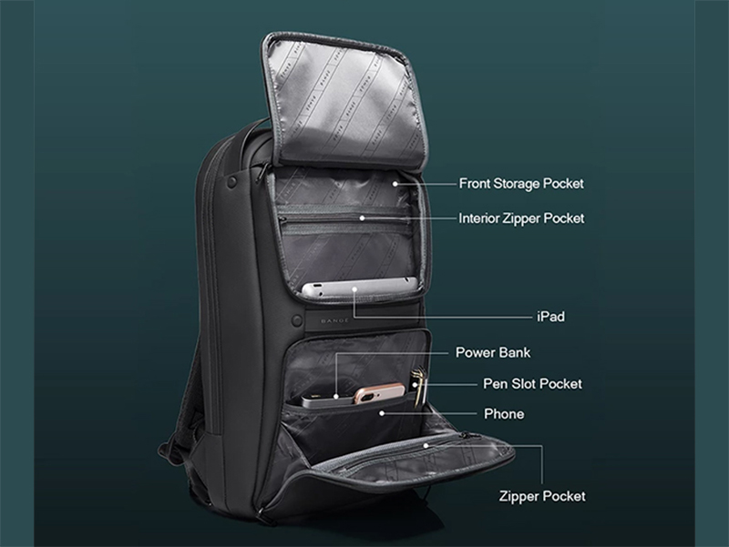 کیف دوشی لپ تاپ 15.6 اینچ و تبلت 10 اینچ طرح چمدان بنج BANGE BG-2849 Large Capacity Business Computer Bag Mens Office Travel