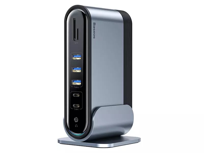 هاب 16 پورت بیسوس Baseus Working Station Multifunctional Type-C CAHUB-BG0G همراه با تبدیل