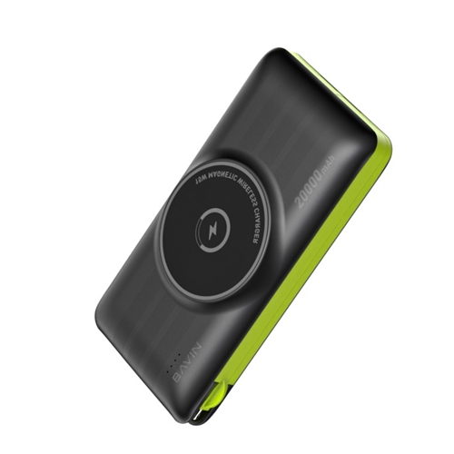 پاوربانک وایرلس 20000 مگ سیف باوین Bavin PC067 توان 22.5 وات و کابل متصل