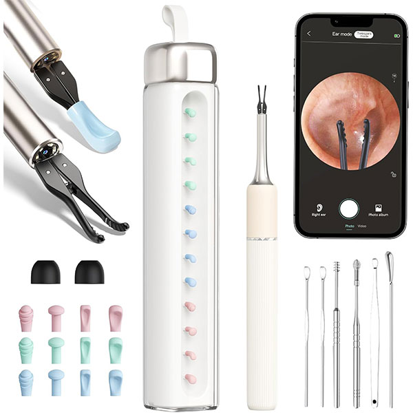 کیت 4 کاره تمیز کننده گوش in 1 visual ear pick 4 tweezers box