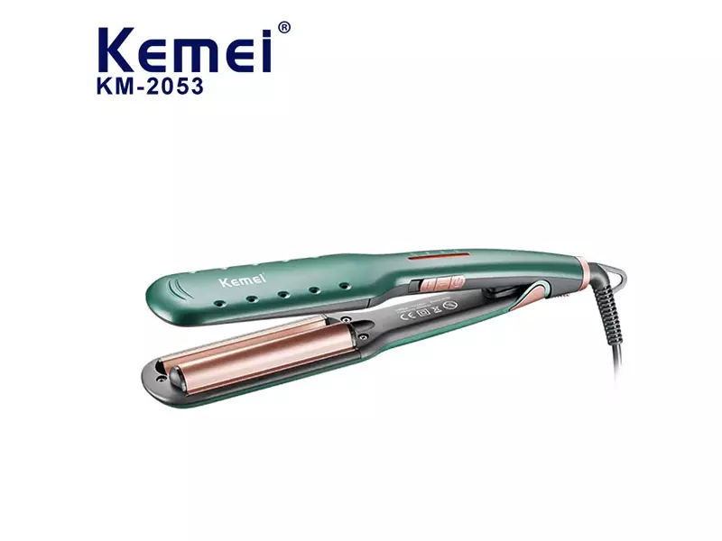 فرکننده و حالت دهنده موی سر حرفه‌ای مسافرتی کمی Kemei Salon Hair Straightener Curling Iron Km-2053