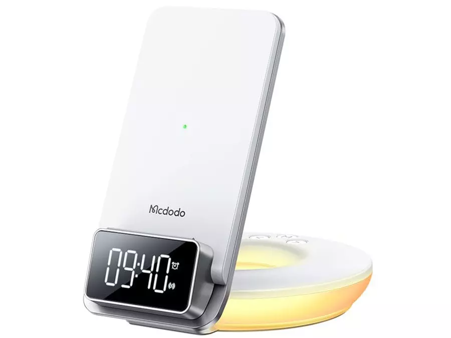 شارژر بیسیم و چراغخواب رومیزی 15 وات مکدودو mcdodo CH-1610 with Alarm & Night Lamp