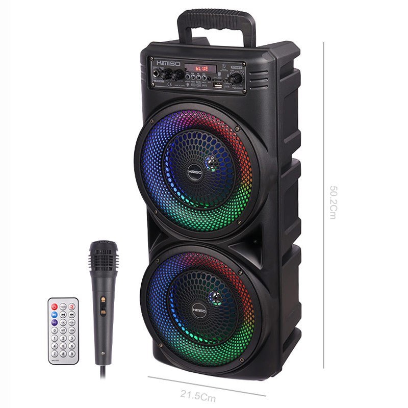 اسپیکر چمدانی بلوتوثی رم و فلش خور Kimiso QS-7605 + میکروفون و ریموت کنترل
