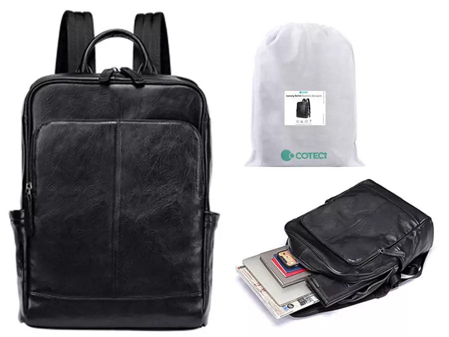 کوله پشتی چرم اصل ضدآب کوتتسی Coteetci Luxury backpack 14032-BK