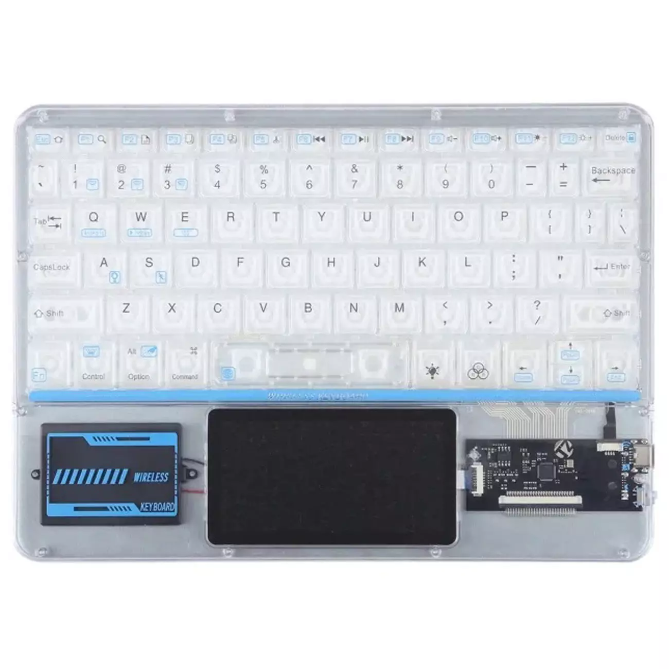 کیبورد بلوتوثی دارای تاچپد با طراحی شفاف کوتتسی 84013