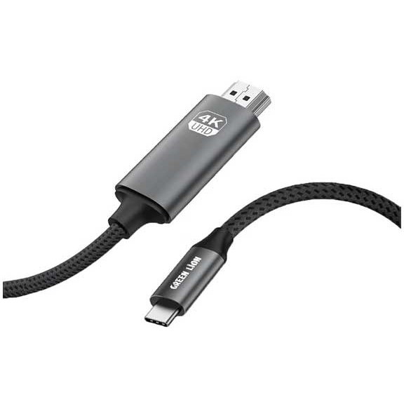 کابل تبدیل TYPE-Cبه HDMI دو متری گرین لاین Green Lion 4K USB-C to HDMI Cable GN4KTCHDMIBK