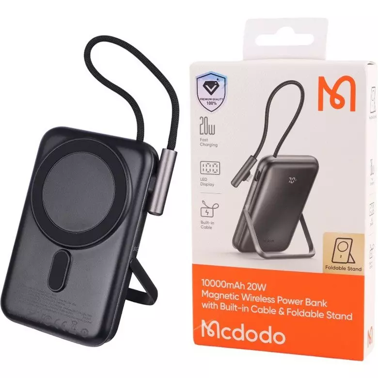 پاور بانک بی سیم 10000 فست شارژ 15 وات تایپ سی 20 وات مک دودو MC-181 PD 20W