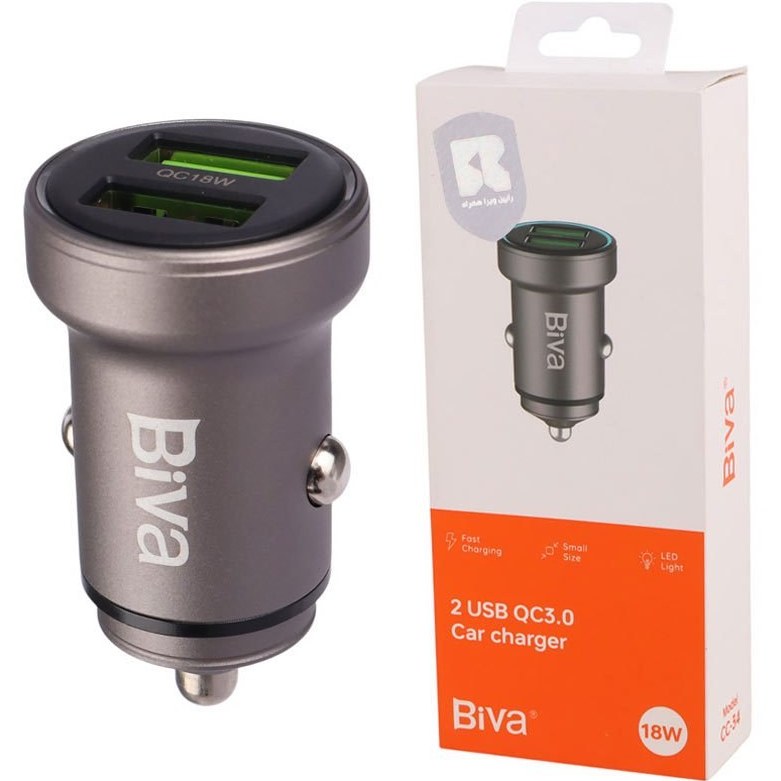 شارژر فندکی بیوا Biva CC-34 USB QC3.0 Car Charger توان 18 وات