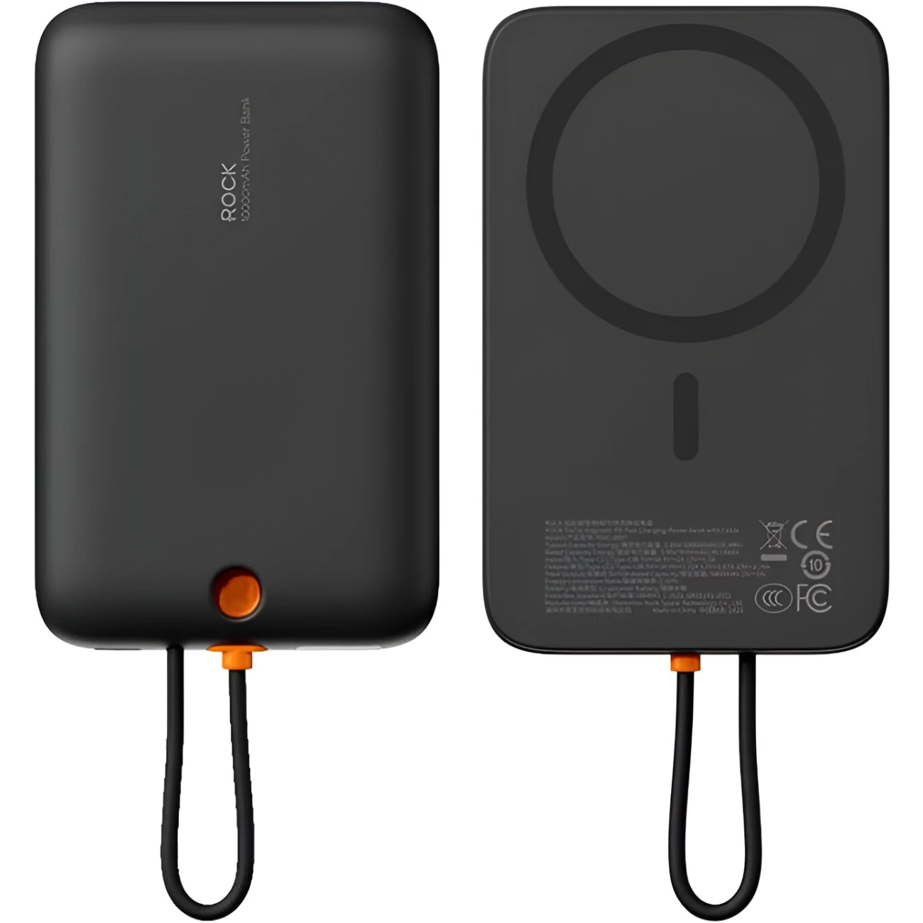 پاوربانک مگ‌سیف وایرلس 15 وات و Type-C فست شارژ 22.5 وات 10000 با کابل تایپ‌سی راک RWC-8897