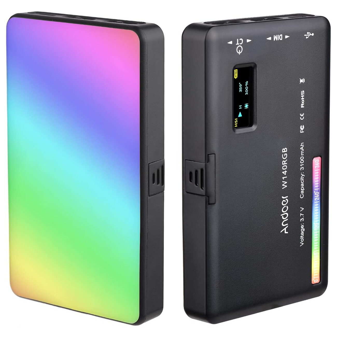 نور ثابت روی دوربین سان پک W140 rgb