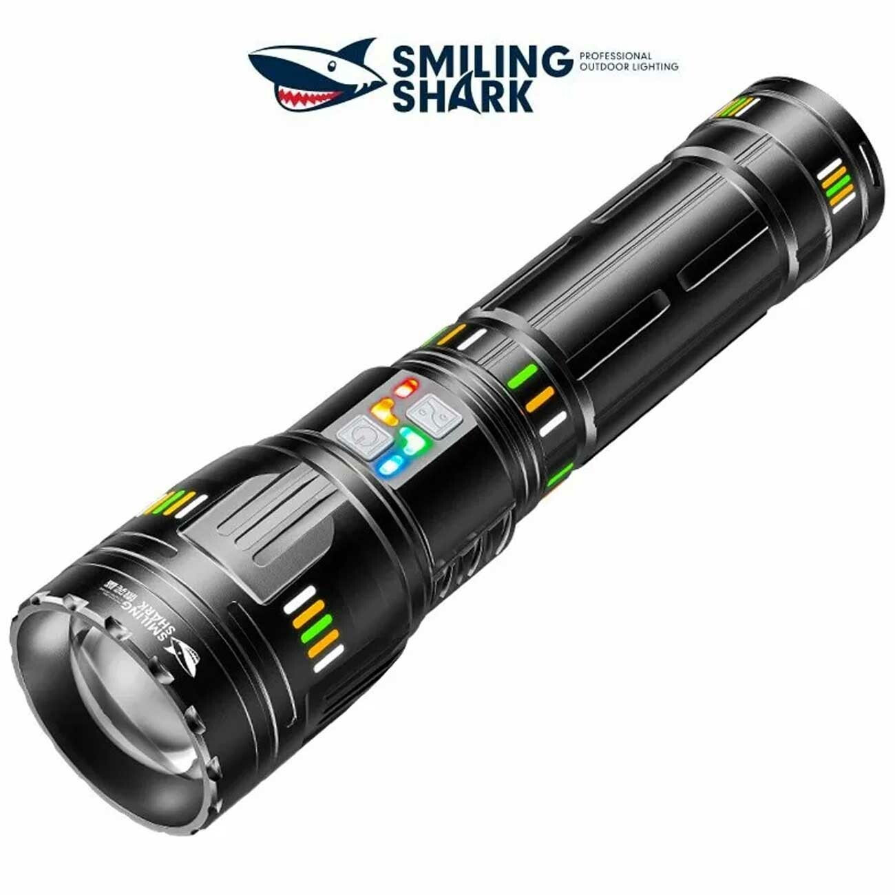 چراغ قوه پر نور شارژی و پاوربانک اسمایلینگ شارک SD-5996