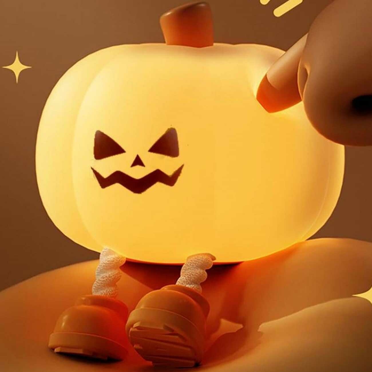 چراغ خواب فانتزی رومیزی شارژی طرح کدو تنبل ایکس‌او OZ08