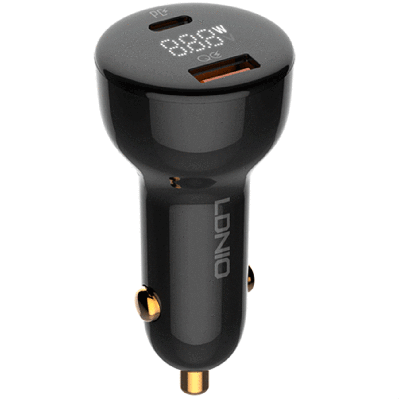 شارژر فندکی فست شارژ ماشین تایپسی 100 وات و یواسبی 30 وات الدنیو همراه کابل دوسر تایپسی C101