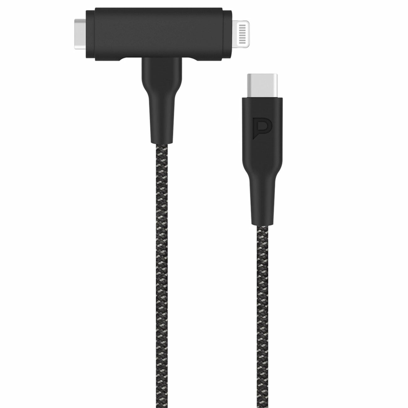 کابل شارژ دوسر تایپ سی به لایتنینگ و تایپ سی 60 وات 1.2 متری پاورولوژی Pcab007