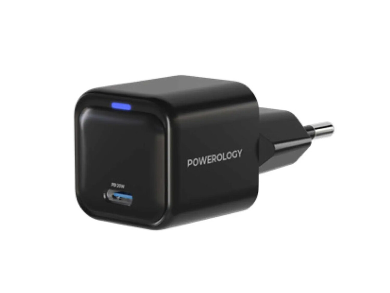 شارژر دیواری تایپ سی 20 وات پاورولوژی Powerology Ultra-Compact 20W GaN PD Charger PWCUQC015