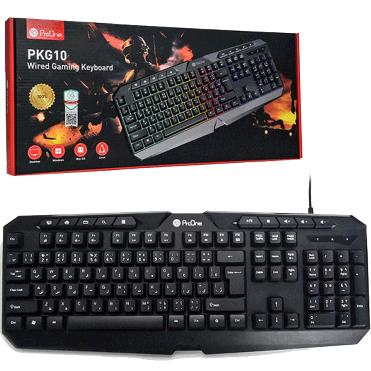 کیبورد گیمینگ سیمی یو‌اس‌بی پرووان PKG10