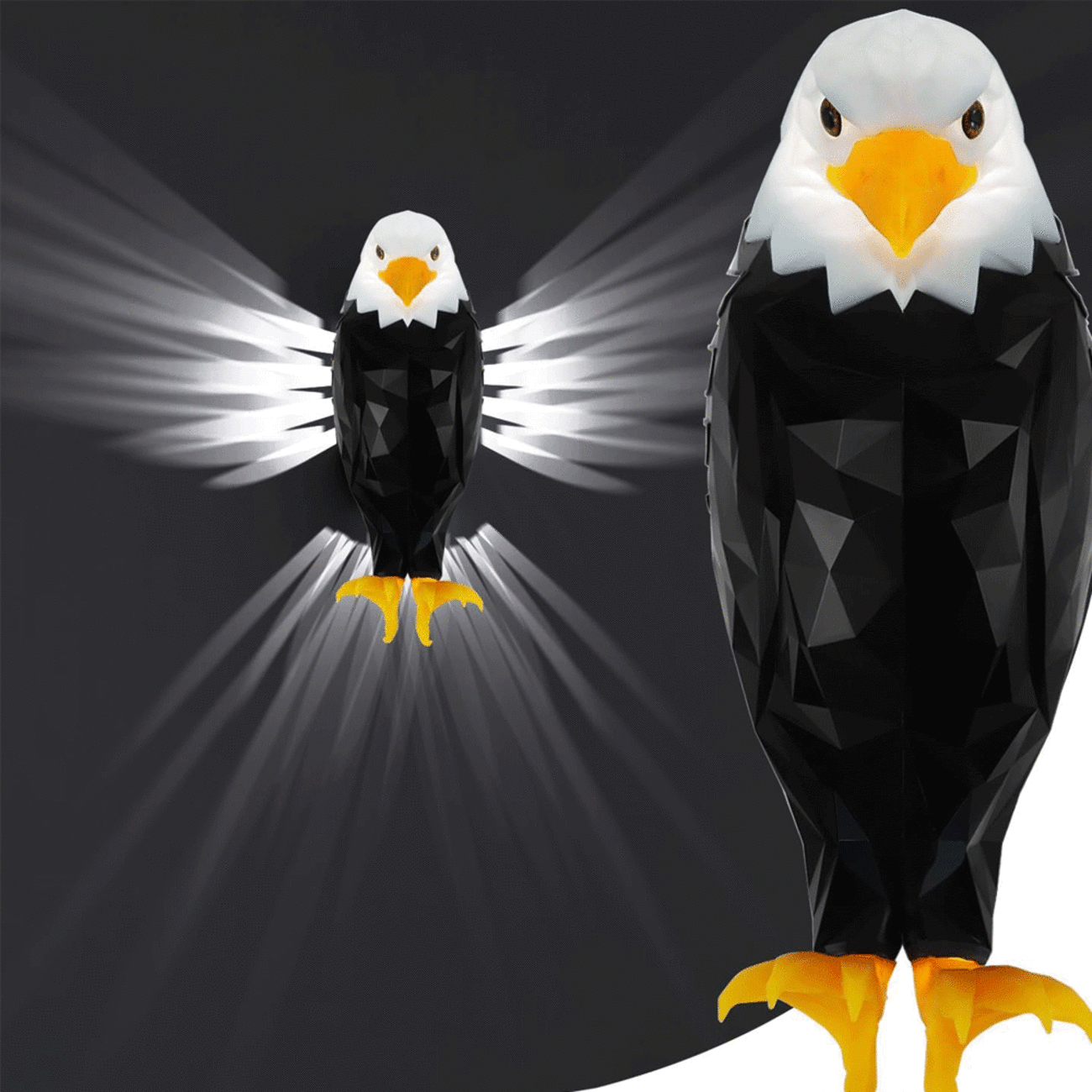 چراغ خواب دیواری سه بعدی طرح عقاب Eagle با قابلیت کنترل از راه دور