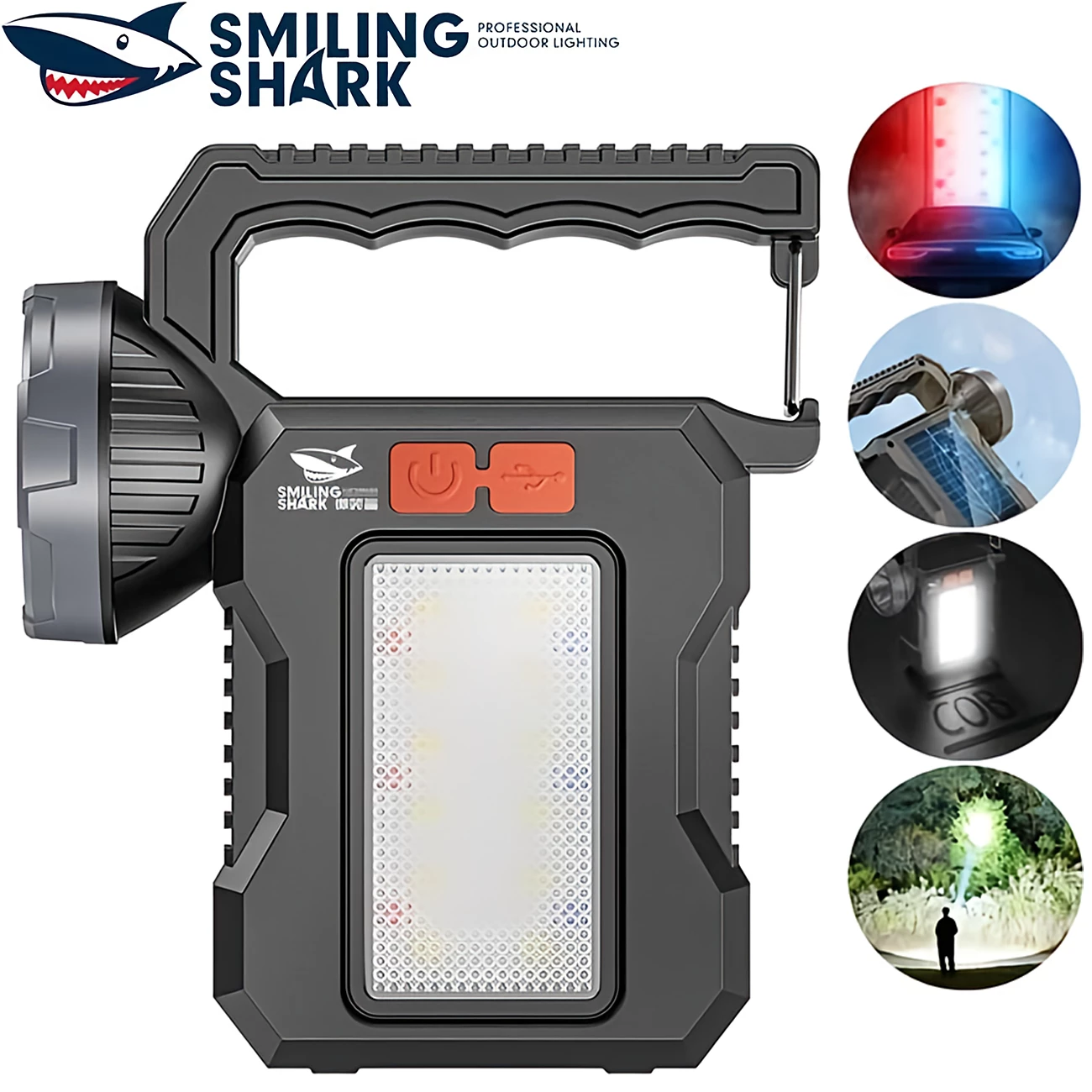 چراغ قوه شارژی خورشیدی ضدآب اسمایلینگ شارک ST-5136