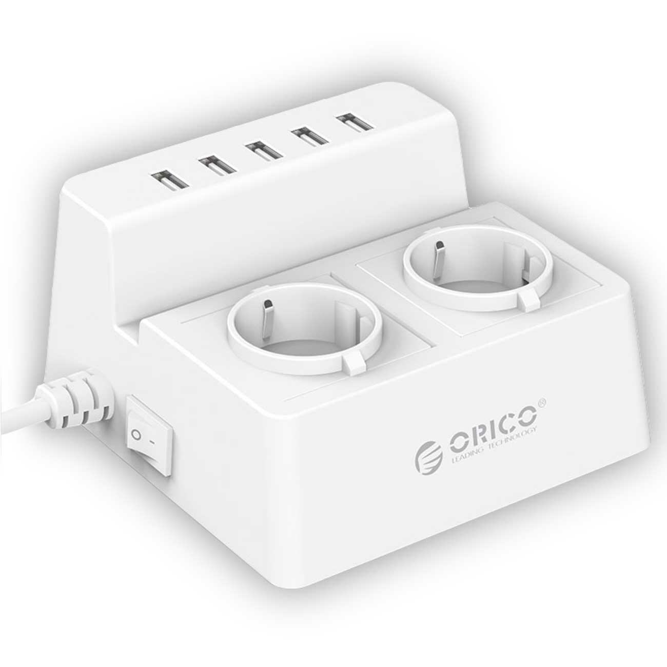 چند راهی برق و شارژر USB رومیزی اوریکو ODC-2A5U-V1-EU