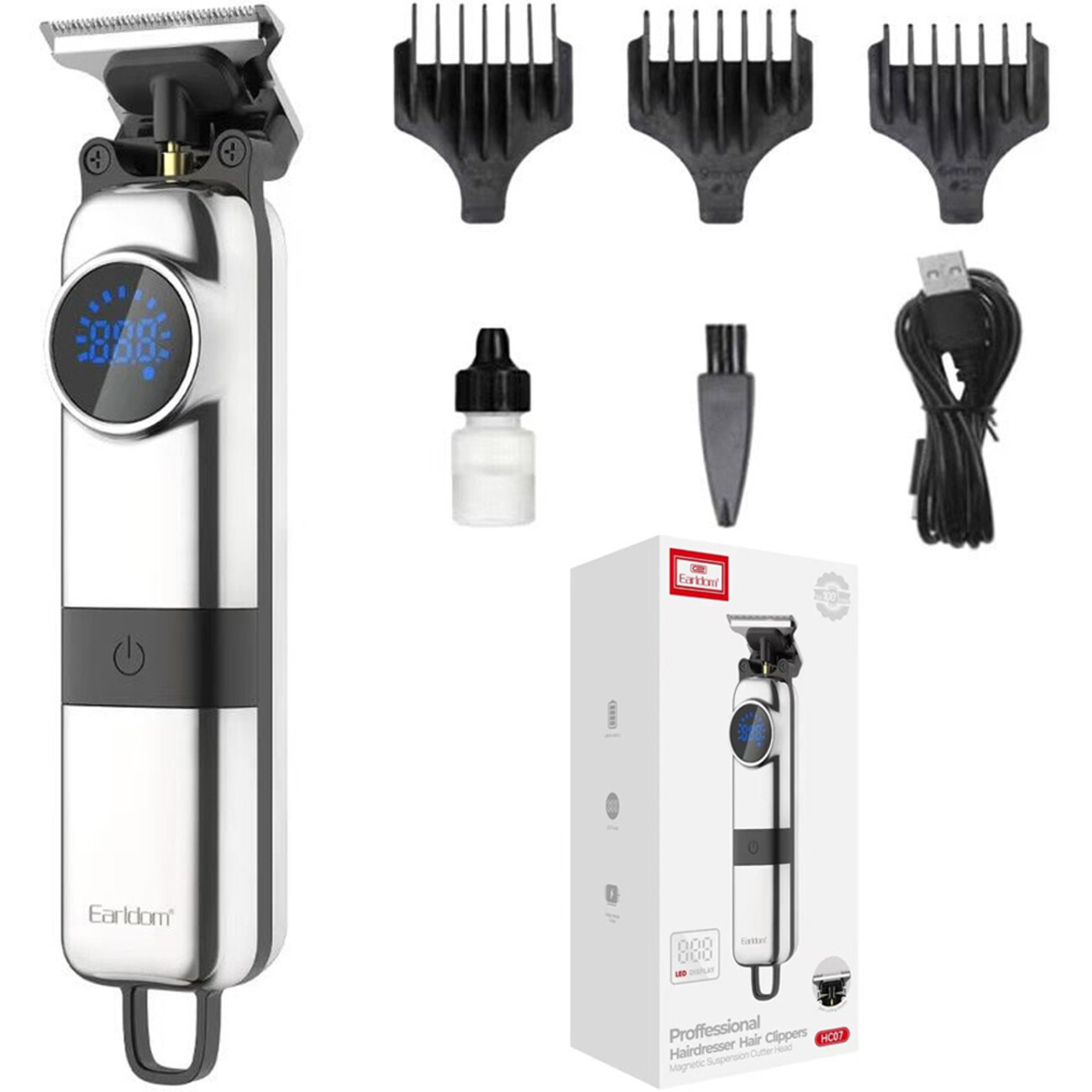 ماشین اصلاح موی سر، صورت و بدن شارژی ارلدام HC07 با تیغه مگنتی