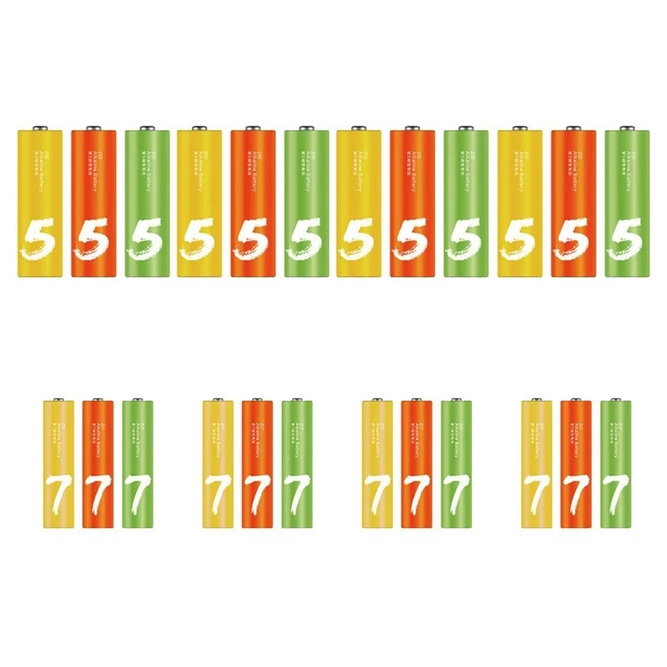 باتری قلمی و نیم قلمی آلکالاین شیائومیZI5- ZI7 (پک 24 عددی)