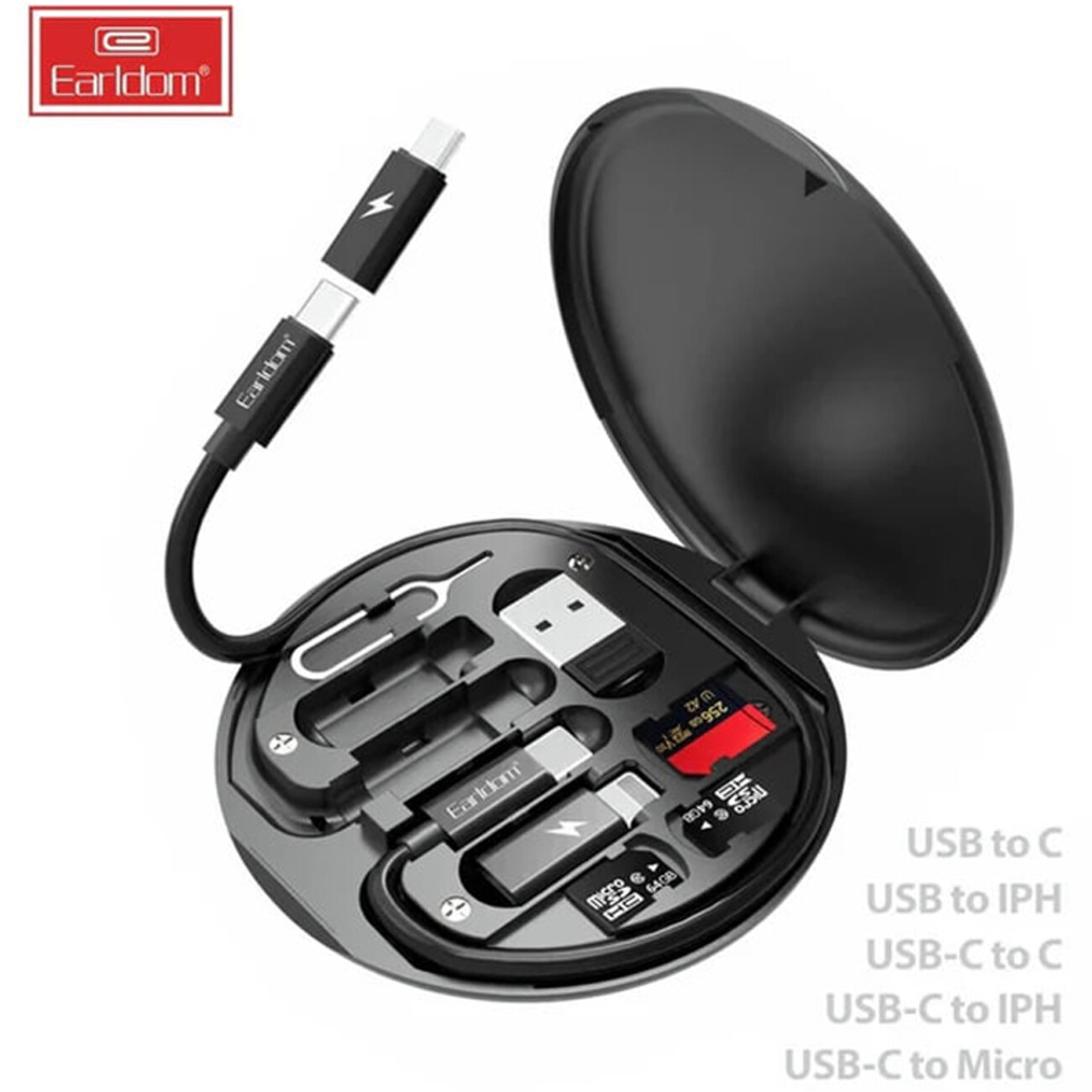 جعبه ذخیره سازی کابل شارژ چند منظوره ارلدام EC–148