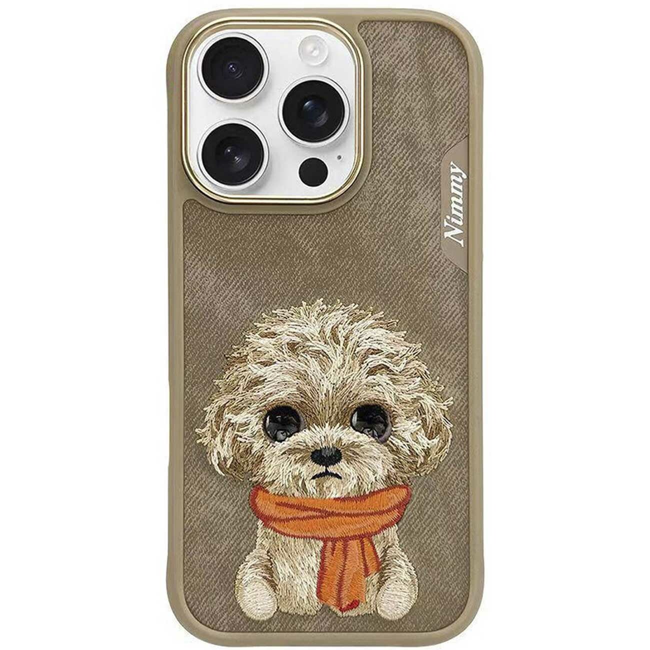 قاب محافظ گوشی آیفون 16 پرومکس طرح سگ با چشم متحرک نیمی