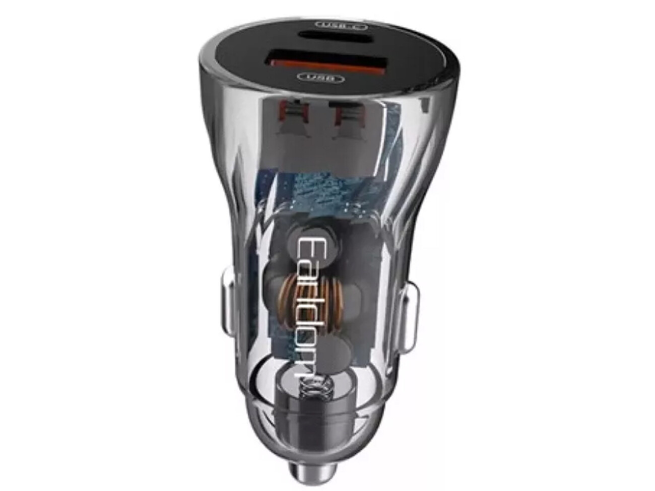 شارژر فندکی فست شارژ ماشین تایپ سی 48 وات طرح شفاف ارلدام ES-CC17