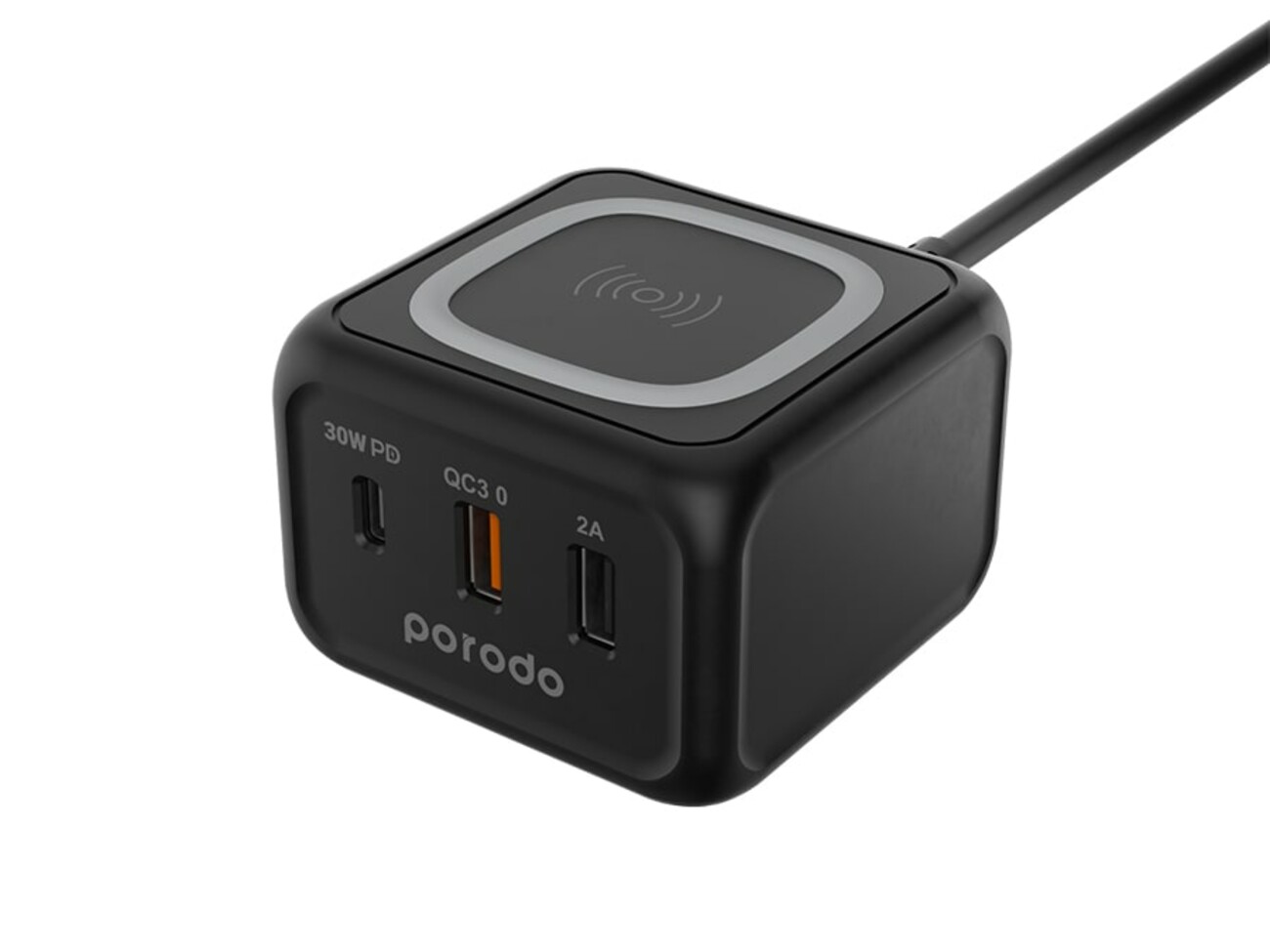 شارژر رومیزی و شارژر وایرلس فست شارژ پورودو Porodo Desktop Charger Fast Wireless Charging PD-FWCH005