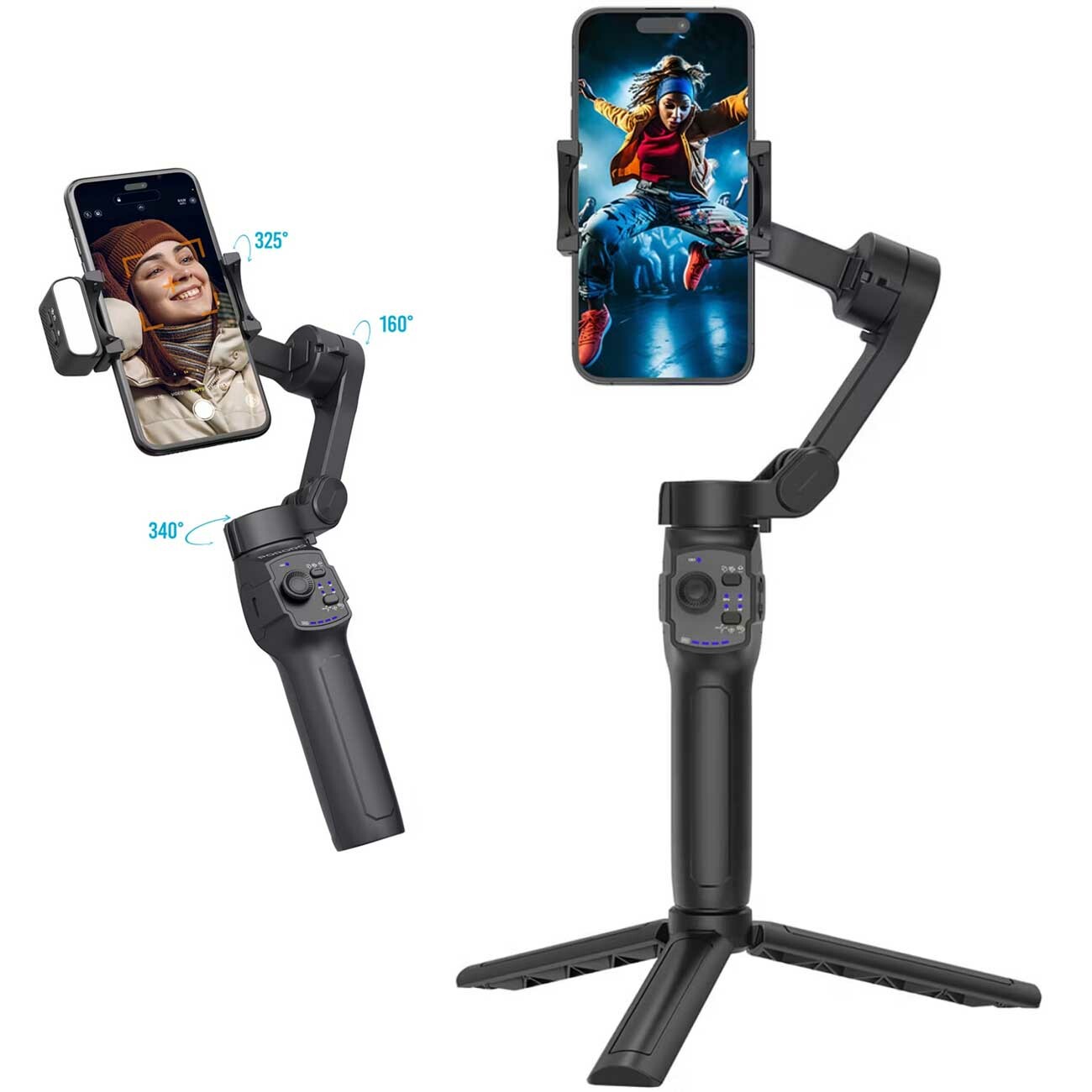 گیمبال گوشی سه محوره همراه با نور مگنتی پورودو LFST127