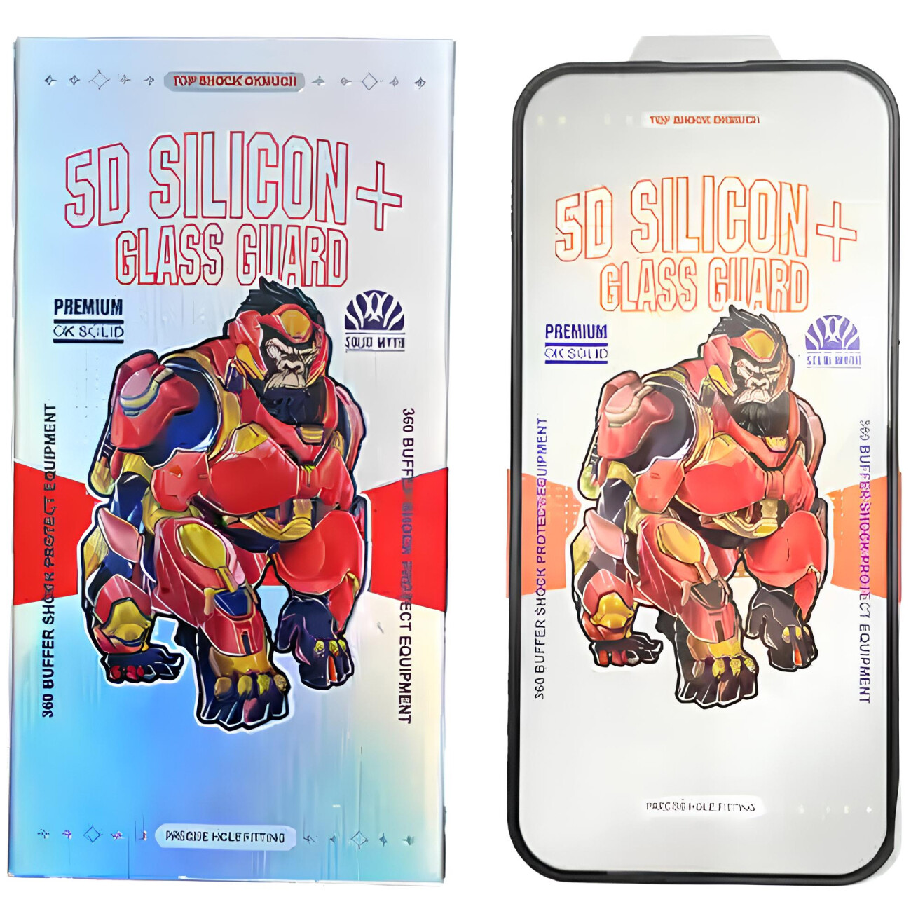 گلس ایربگ دار آیفون 15 پرومکس 5 بعدی موکوسون 5D Silicon Plus