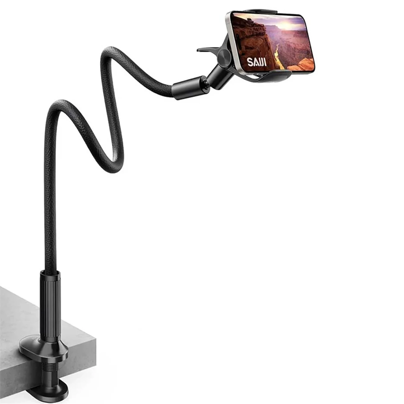 هولدر موبایل بازو بلند سایجی SAIJI IVY3 با قابلیت اتصال به لبه میز و تخت