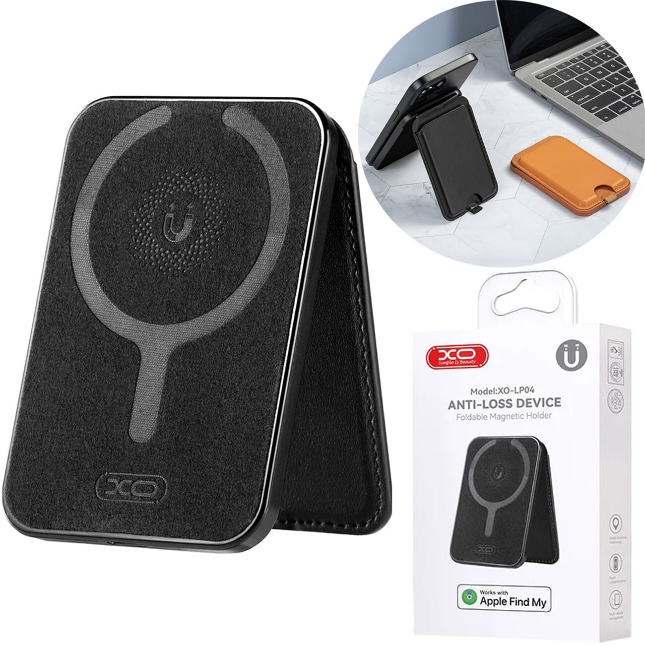 کیف کارت مگ‌سیف گوشی آیفون و هولدر موبایل ایکس او XO LP04