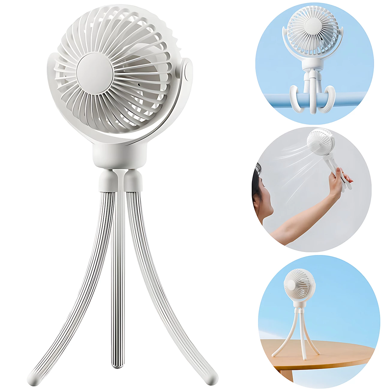 پنکه شارژی رومیزی، دستی و آویز قابل چرخش کوالیتل Qualitell Y5 ZSM250617