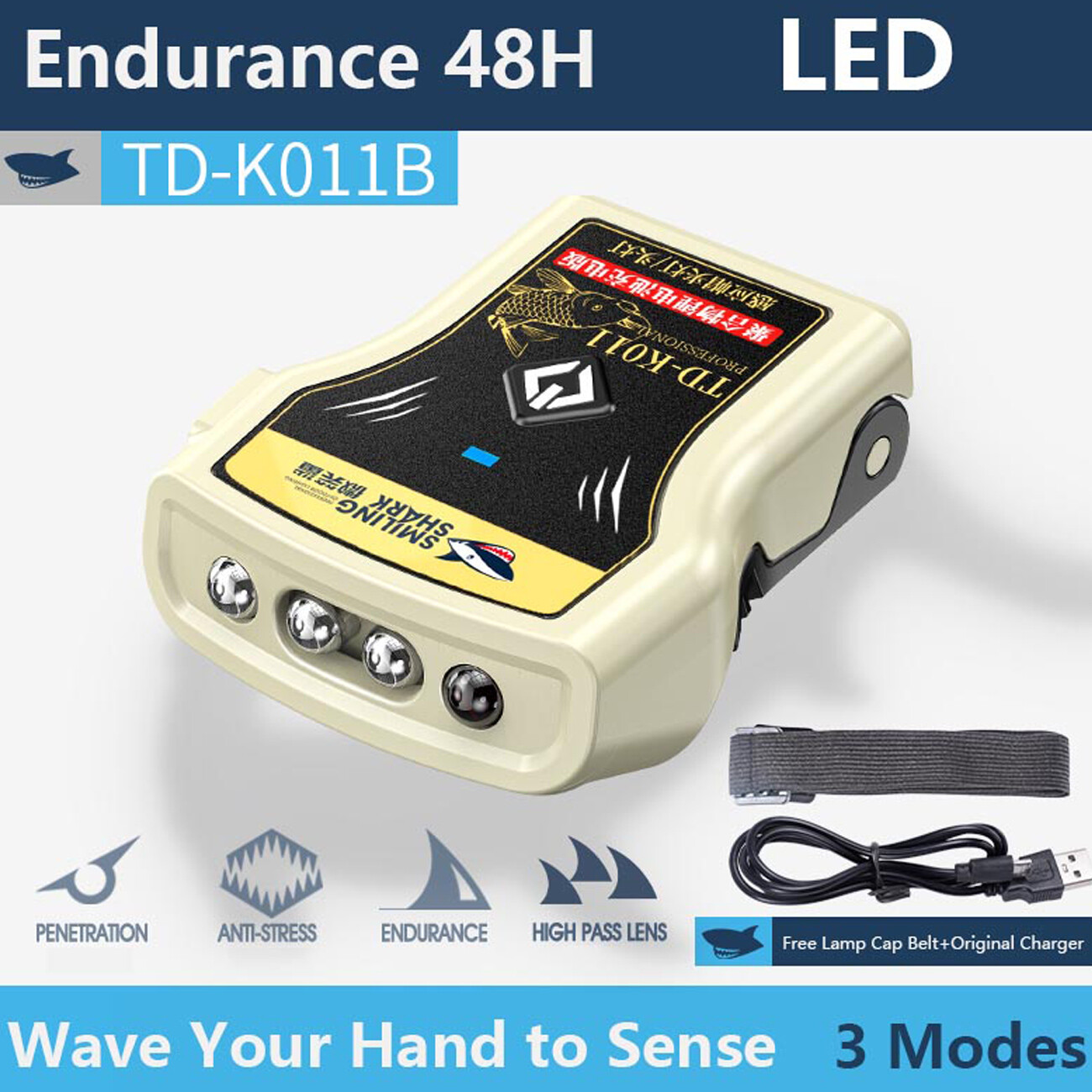 هدلایت گیرهای ضدآب اسمایلینگ شارک Smiling Shark Tdk011