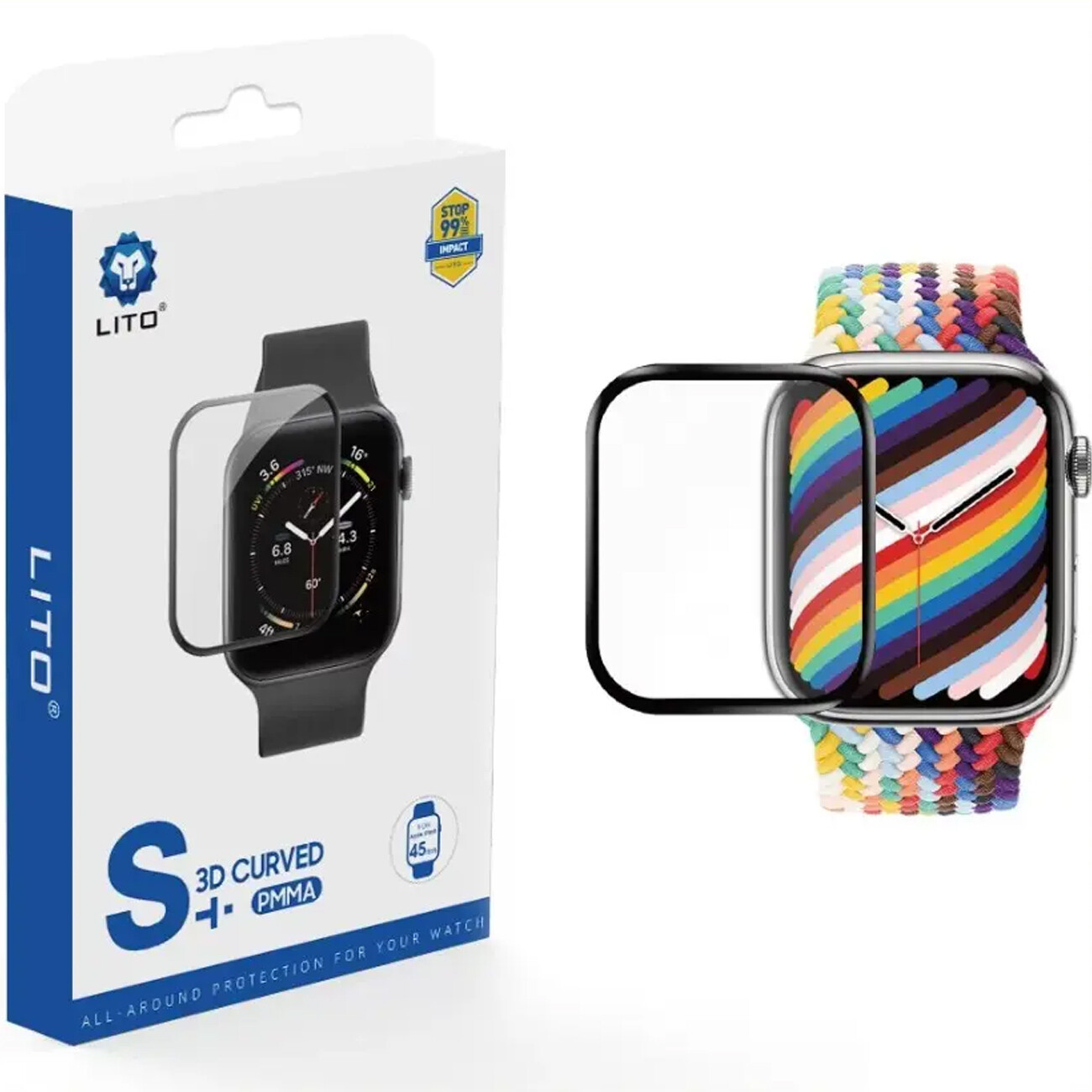 گلس اپل واچ 45 میلی‌متری لیتو Lito S+ 3D