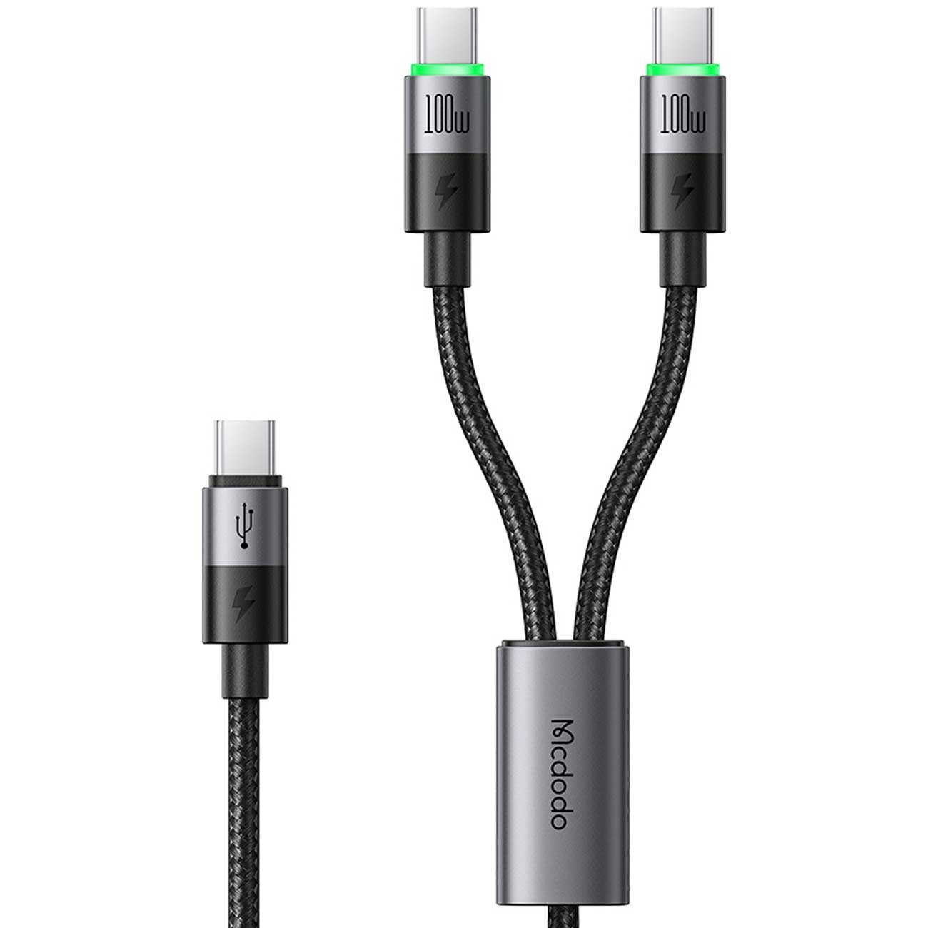 کابل تایپ‌سی به دو تایپ‌سی 100 وات 5 آمپر 1.5 متری مک‌دودو MCDODO CA-6740