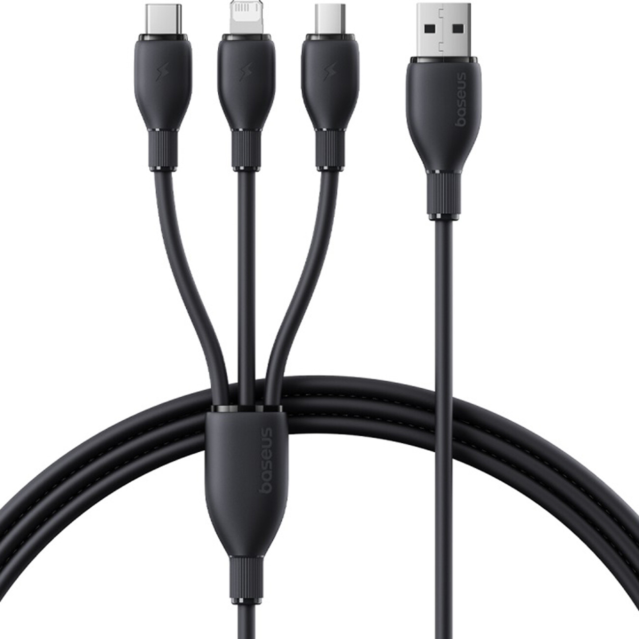 کابل شارژ USB به لایتنینگ/تایپ سی/میکرو یو اس بی طول 130 سانتی‌متر 3.5 آمپر بیسوس CB000161/ P10376303121