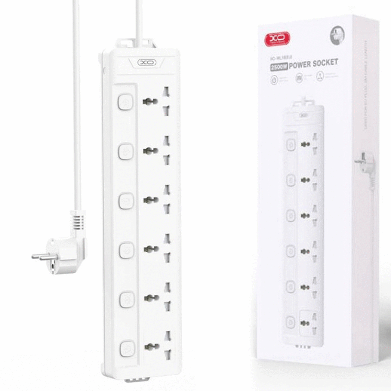 چندراهی برق 2500 وات ایکس او با کلید مستقل برای هر خروجی WL18