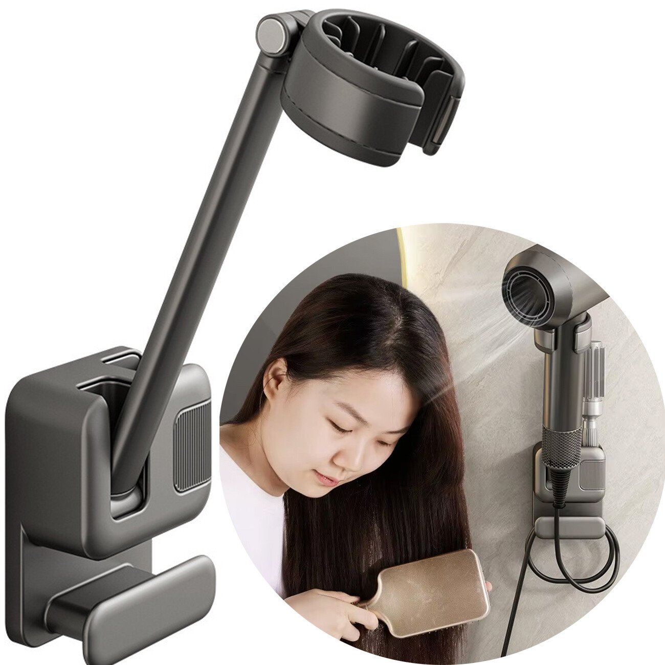 نگهدارنده سشوار یوگین YOUGIN مدل za-071 نصب بدون سوراخکاری