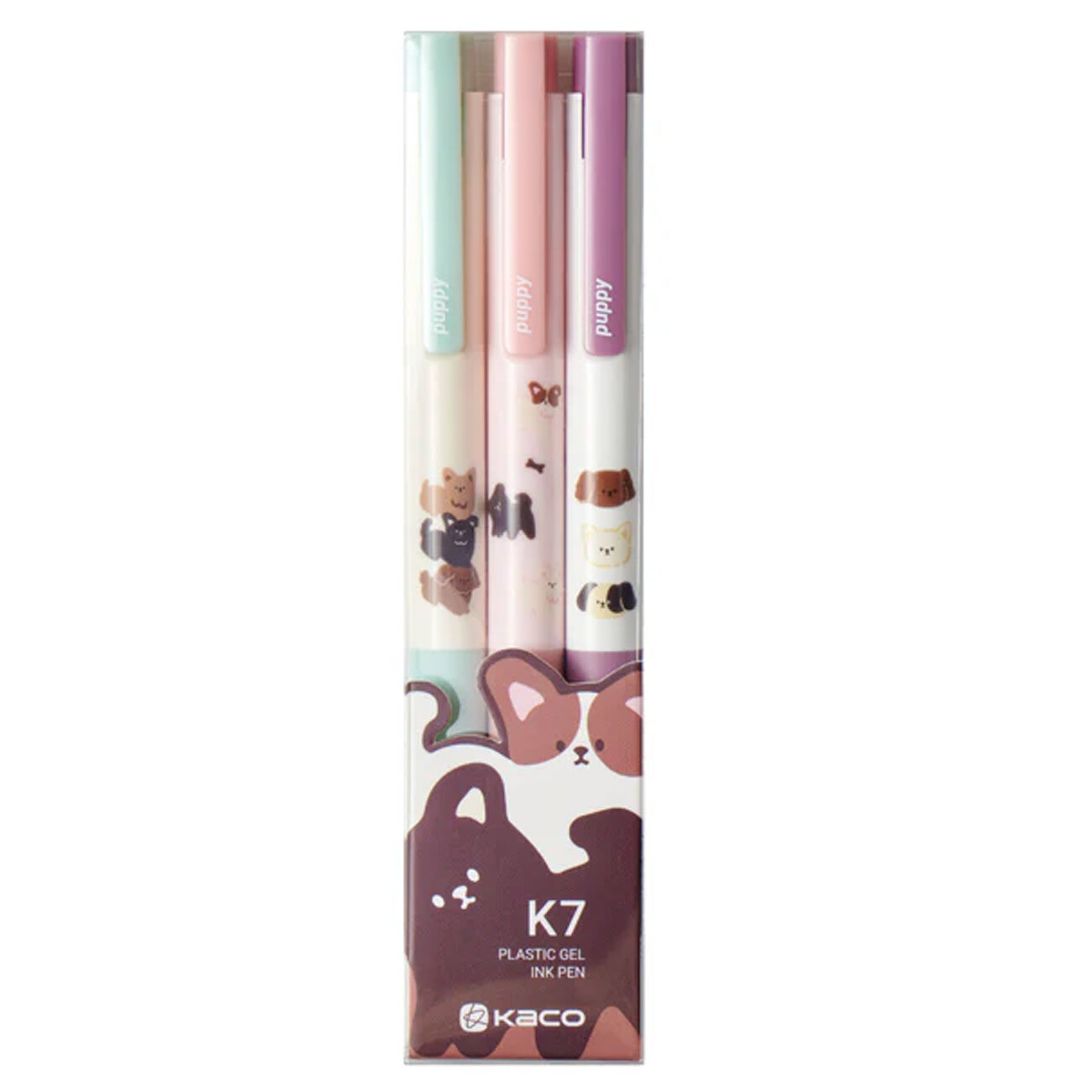 خودکار ژله ای مشکی کاکو KACO مدل K7 Puppy نوک 0.5 میلی متری 3 عددی