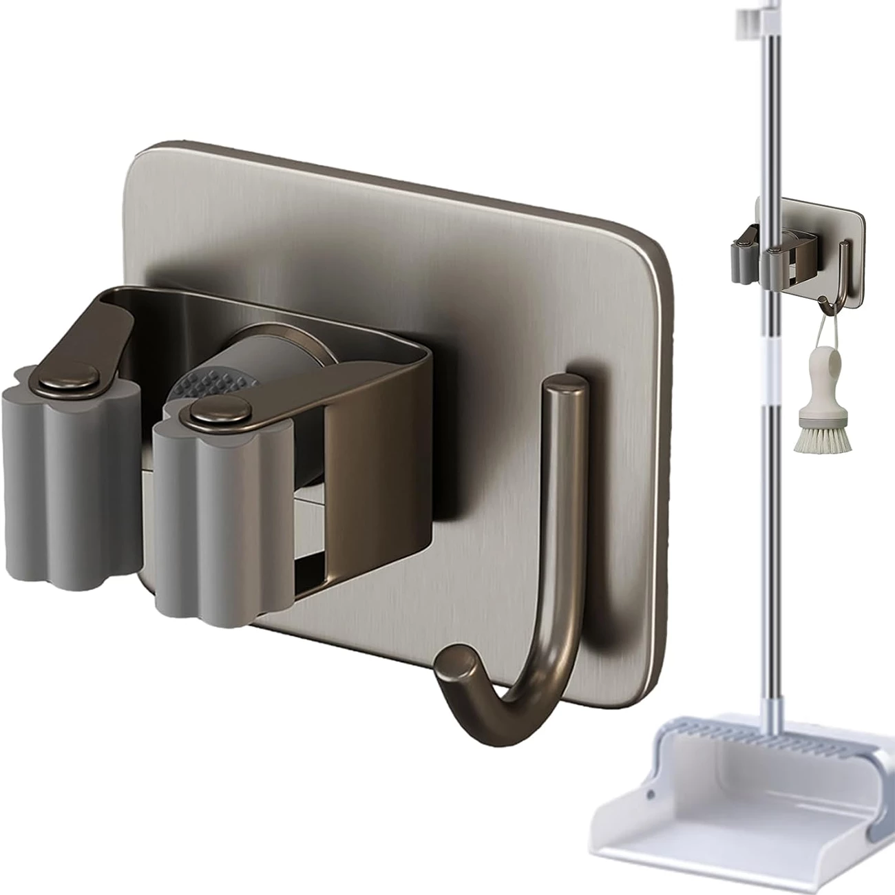 آویز دیواری چند منظوره جارو و تی یوکین YOUQIN مدل Mop استیل