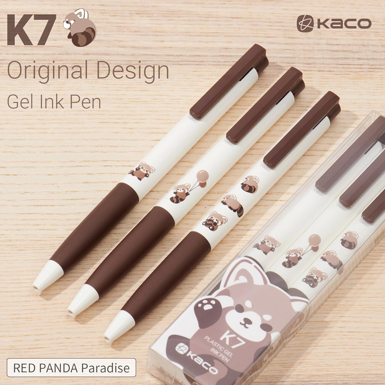 خودکار ژله‌ای فانتزی مشکی کاکو KACO مدلK7 نوک 0.5 میلی‌متری 3 عددی