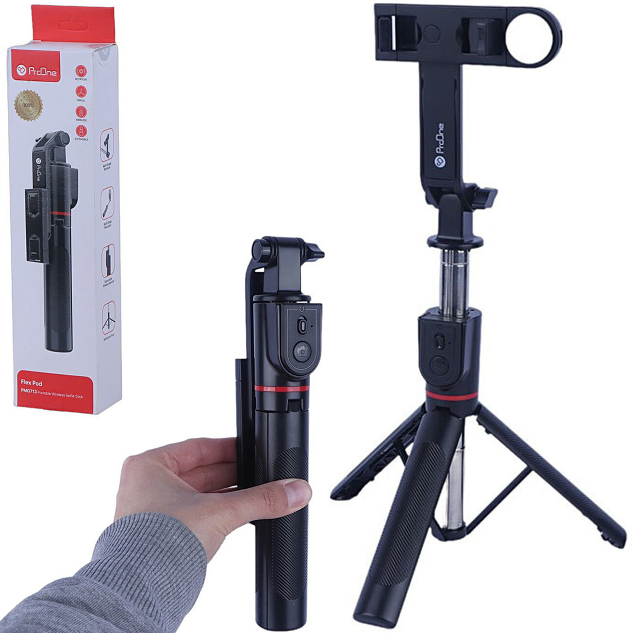 مونوپاد و سه پایه موبایل پرووان PROONE مدل PMO713 با چراغ سلفی