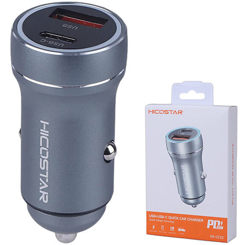 شارژر فندکی فست شارژ هایکو استار HICOSTAR مدل HS-CC22 توان 30 وات